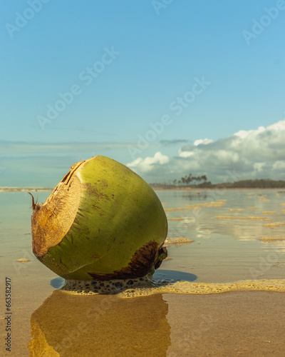 Coconut water on a beach walk.
