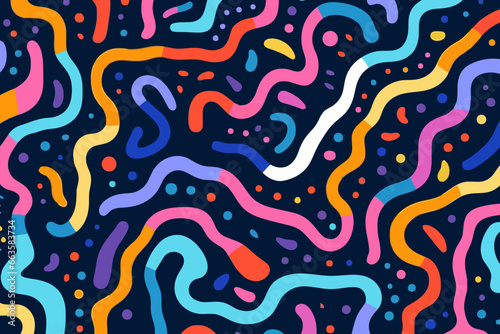 Akhand Path quirky doodle pattern, wallpaper, background, cartoon, vector, whimsical Illustration