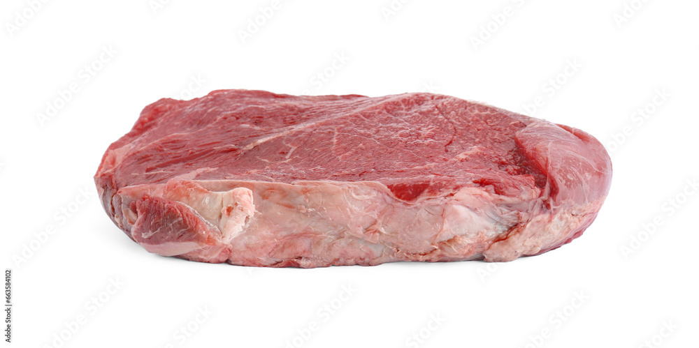 Piece of raw beef meat isolated on white