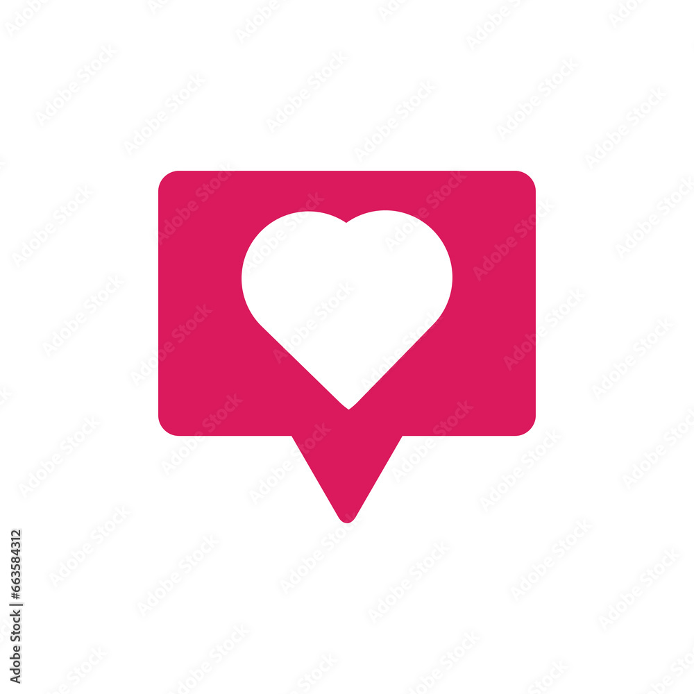 Like, heart, notification, social media icon. flat trendy style illustration on white background..eps