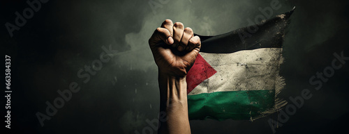 Obraz na płótnie Resistance hand with Palestine flag