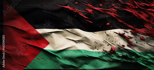 Resistance hand with flag of Palestine