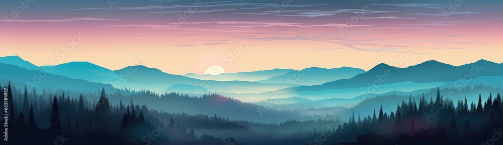 A breathtaking mountain landscape at sunset