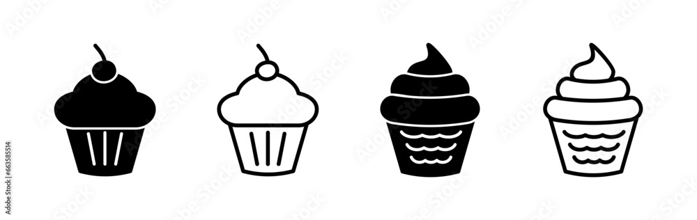 Cup cake icon vector. cake icon. bakery. muffin Cup cake icon vector. cake icon. bakery. muffin