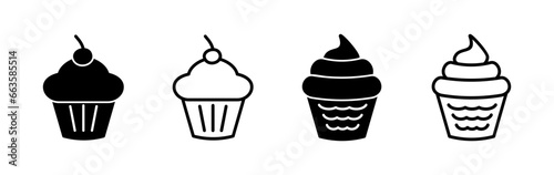 Cup cake icon vector. cake icon. bakery. muffin