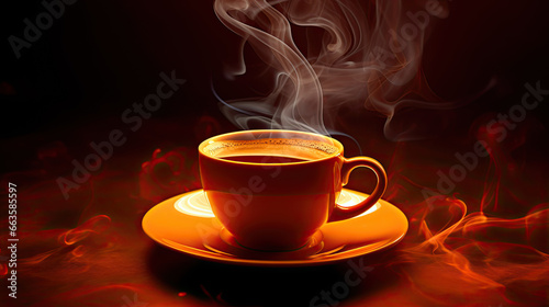 Cup of hot beverage (coffee or tea). 