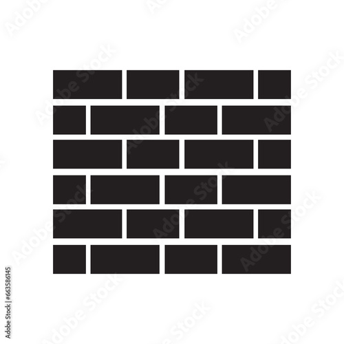 Brick wall icon vector, filled flat sign, solid symbol flat illustration on white backgrounnd..eps