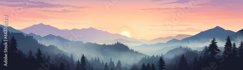 A breathtaking sunset painting capturing the beauty of a majestic mountain range