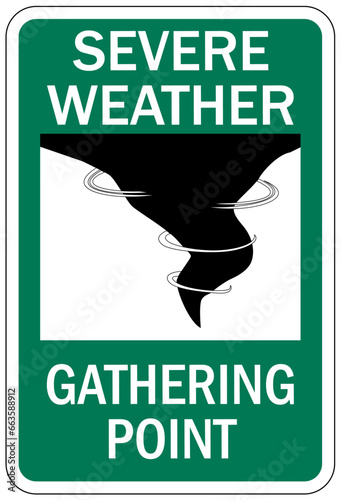 Severe weather shelter sign and labels
