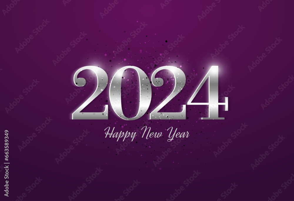 2024 new year celebration with classic numbers and bright lights. vector premium design.