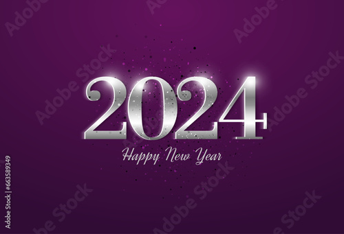 2024 new year celebration with classic numbers and bright lights. vector premium design.