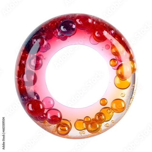 color alphabet letter O with bubbles splash