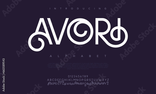 Avori creative modern urban alphabet font. Digital abstract moslem, futuristic, fashion, sport, minimal technology typography. Simple numeric vector illustration