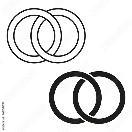 Interlocking circles. Vector illustration. EPS 10.
