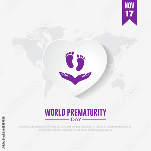 World Prematurity Day November 17 Background vector Illustration