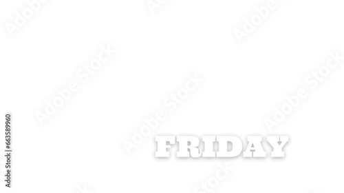 Black Friday sale. White color. Transparent background. 