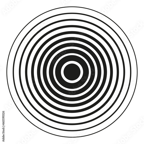 Concentric black lines icon. Vector illustration. EPS 10.