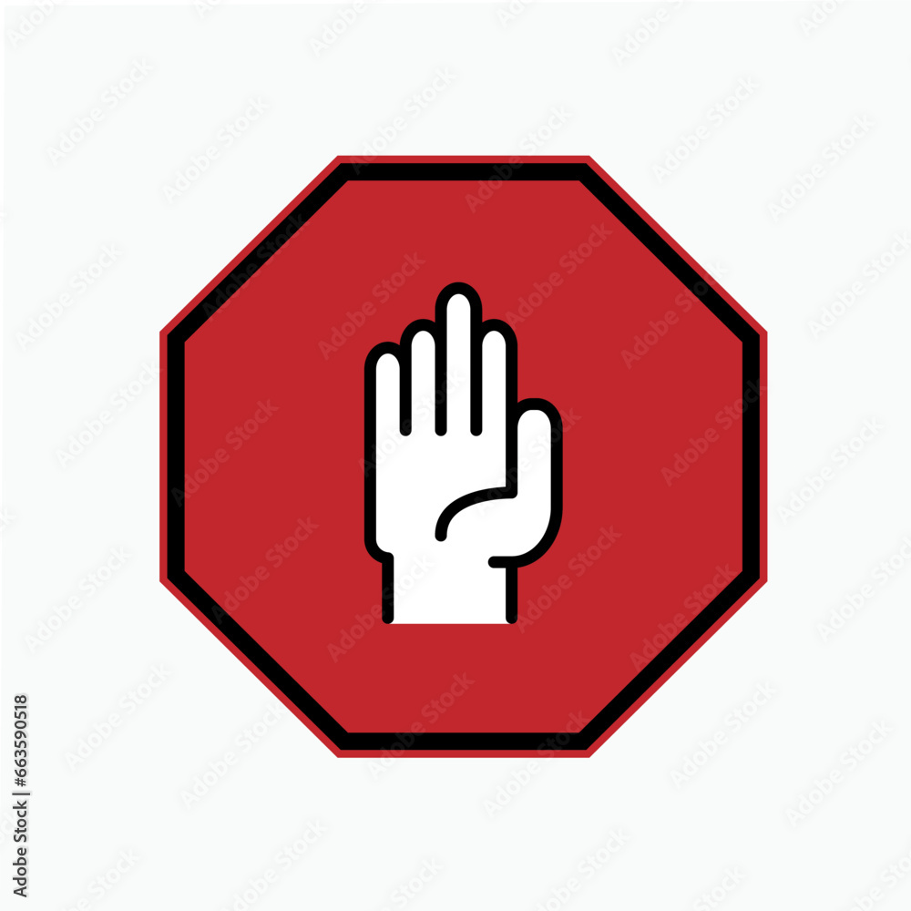 Hand Stop Icon. Greeting, Reject. Refuse, Resist Illustration. Applied as Trendy Symbol for Design Elements, Websites, Presentation and Application - Vector. Hand Stop Icon. Greeting, Reject. Refuse, Resist Illustration. Applied as Trendy Symbol for Design Elements, Websites, Presentation and Application - Vector.