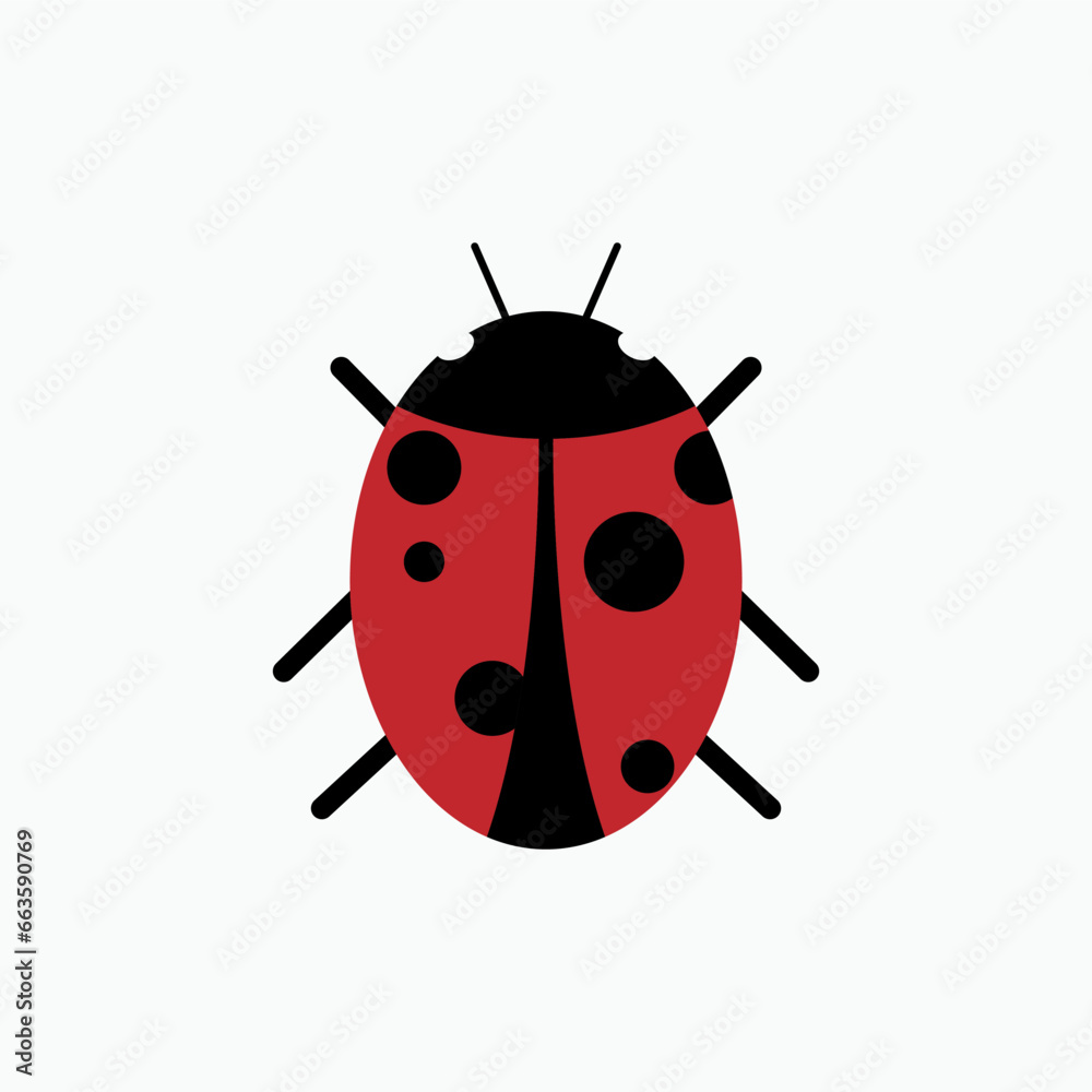 Ladybug Icon. Wildlife Vector. Animal Sign. An Insect Symbol. 