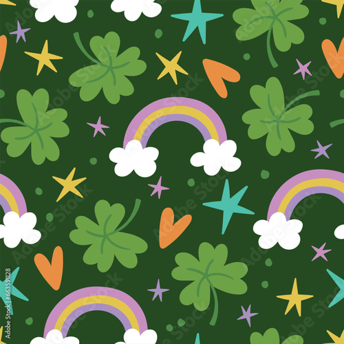 St Patrick s Seamless Pattern St Patrick s Background Clovers Seamless Pattern Clover Background