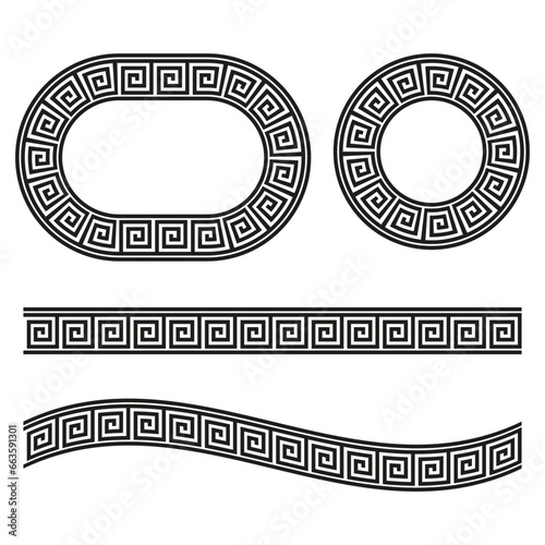 Greek fret or Greek key. Vector illustration. EPS 10.