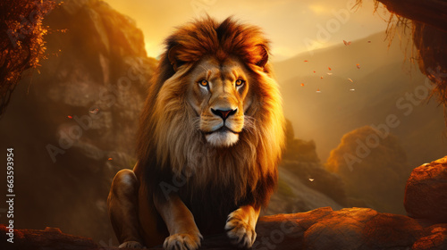 Symbolic Sovereignty A Majestic Lion King of the Jungle 