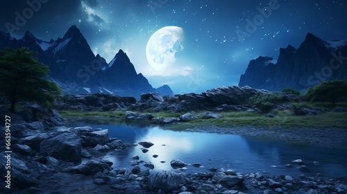 Once in a Blue Moon  Magical Moonlit Landscape