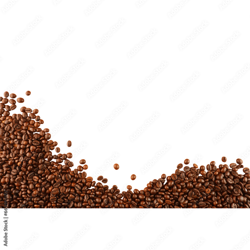 Naklejka premium Coffee Beans Border Isolated Background