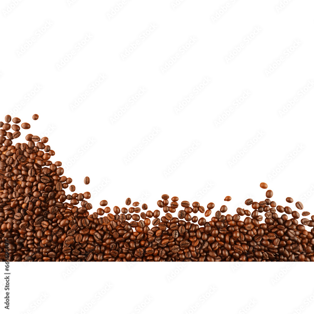 Naklejka premium Coffee Beans Border Isolated Background