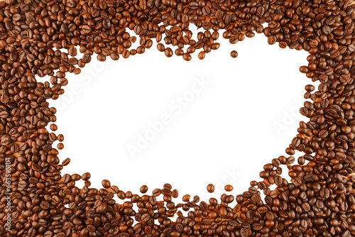 Fototapeta Naklejka Na Ścianę i Meble -  Coffee Beans Border Isolated Background