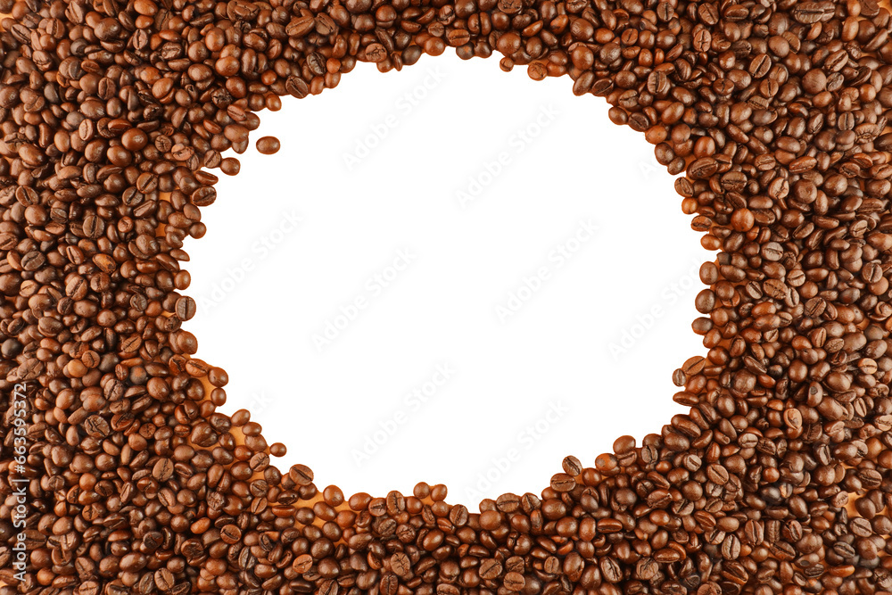 Naklejka premium Coffee Beans Border Isolated Background