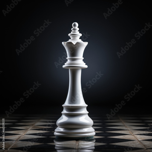 a white chess piece on a black square 
