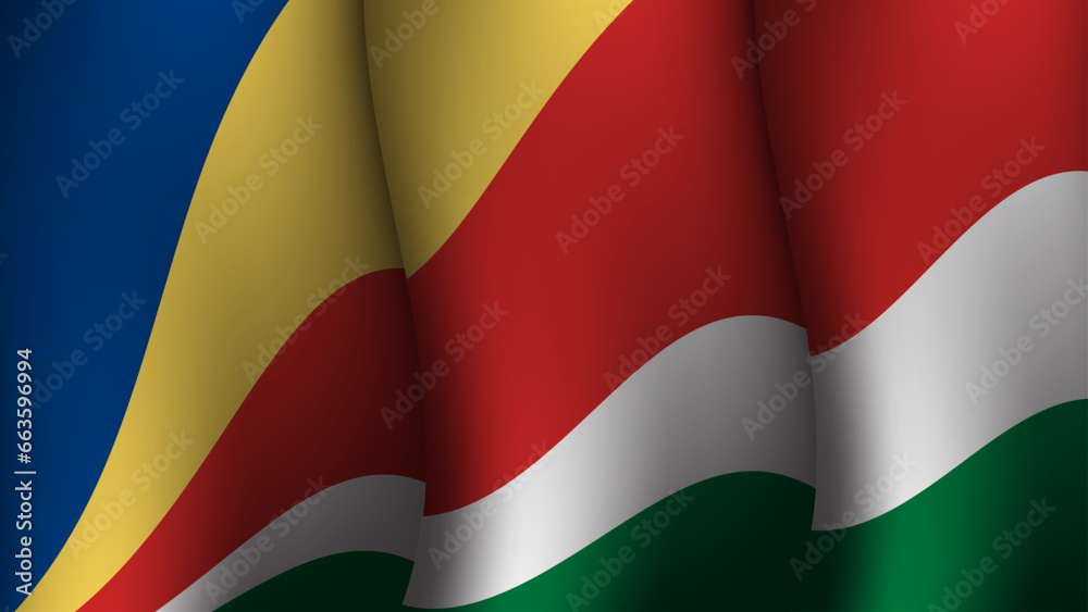 Fototapeta premium seychelles waving flag background design vector illustration