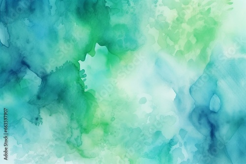 Blue and green watercolor backdrop for graphic design. Generative AI