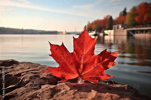 Whitby: name, Canadian city, Ontario province, photo, Canadian maple leaf. Generative AI