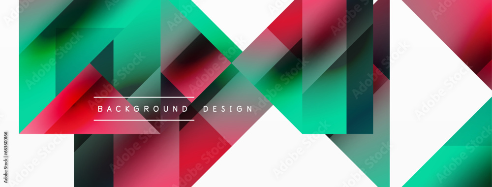 Geometric background with squares, triangles, circles. Shapes ...