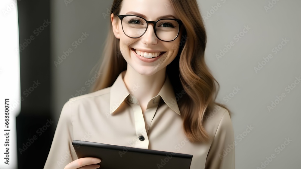 portrait of a business woman with a folder