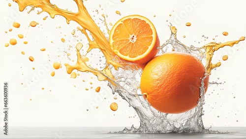 orange and water splash