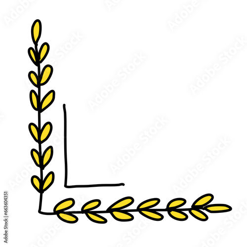 Leaf corner border doodle