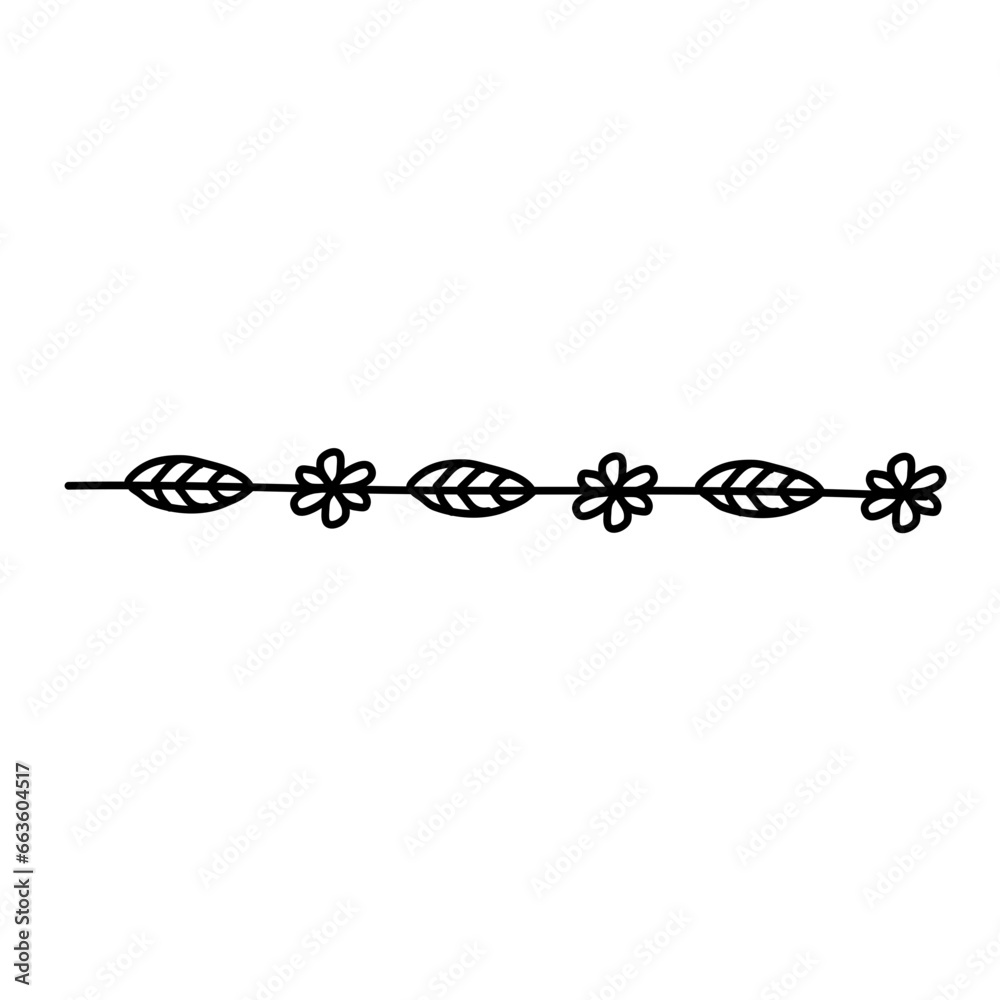 Fototapeta premium Leaf border doodle