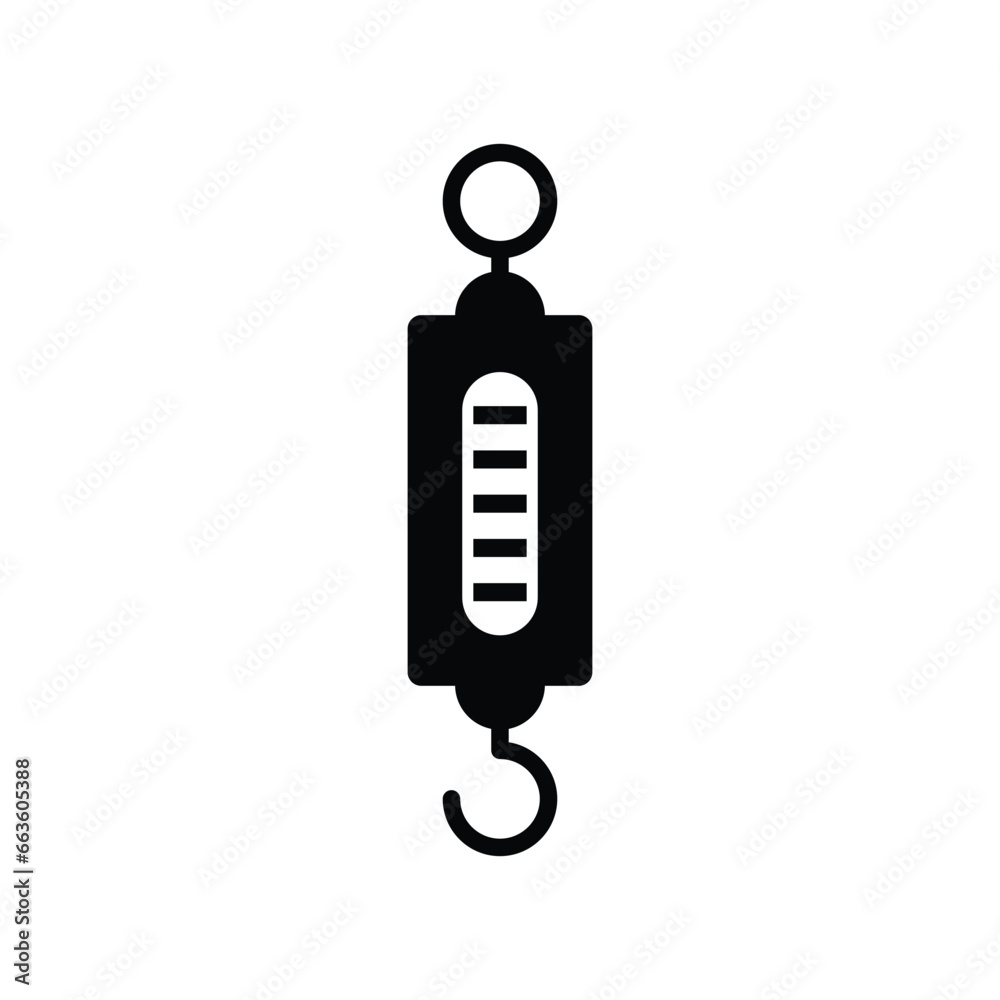 Hook scales icon design. hanging scale icon. isolated on white background. vector illustration Hook scales icon design. hanging scale icon. isolated on white background. vector illustration