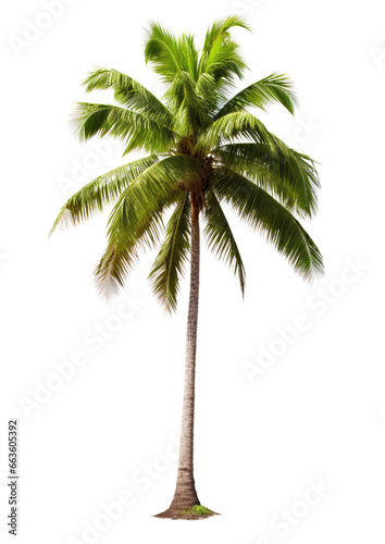 Coconut palm Tree tropical isolated transparent background, PNG file