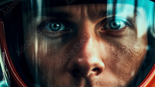 Racers deep blue eyes, Generative AI