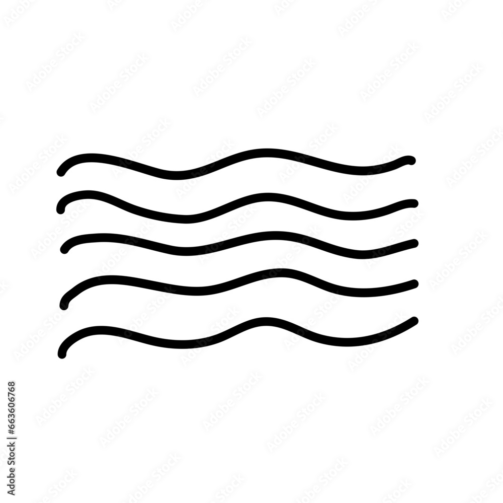 Obraz premium Wave line doodle