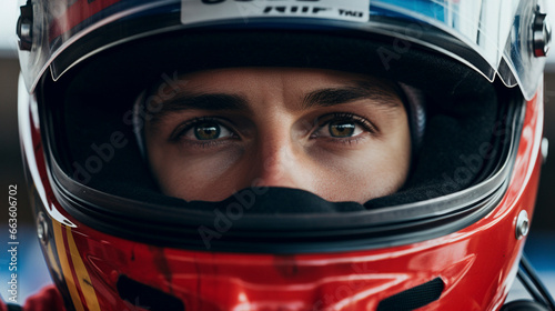 Velocity Vision: Formula 1 Driver's calm Stare, generative ai © Adolfo Perez Design