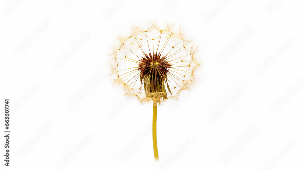 Photo of Dandelion flower isolated on white background