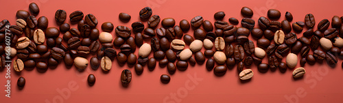 Flat lay of coffee beans.