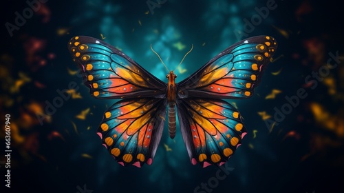 butterfly on black background generated by AI