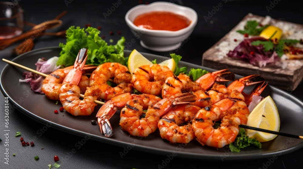 grilled shrimp with lemon generated by AI grilled shrimp with lemon generated by AI