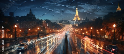 view of Paris city at night